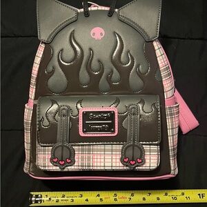 Loungefly Pink and Gray Plaid Backpack
